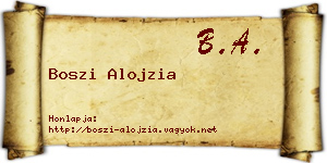 Boszi Alojzia névjegykártya